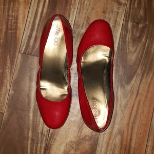 Me Too Red Patent Kitten Heel Pumps